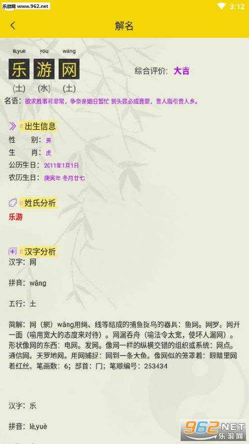 姓名解析免费打分（姓名解析免费测试打分）
