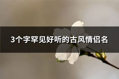 罕见好听的古风昵称（好听得古风昵称）